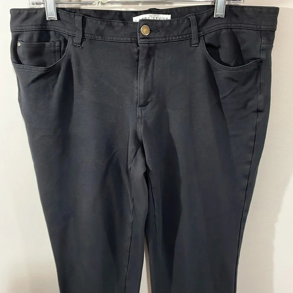 Larry Levine Black Stretch Pants 12 - Picture 2 of 14